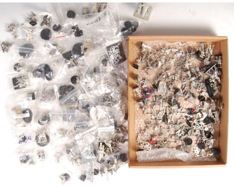 Warhammer - a large collection of vintage Games Workshop made Warhammer white metal war gaming figures - largely unpainted, i