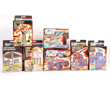 A collection of 7x assorted original vintage 1980's Hasbro made Action Force (Gi Joe) action figure playsets to include; Air 