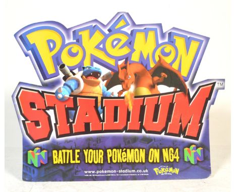 An original retro Nintendo Pokemon large point of sale advertising cardboard display standee for the launch of Nintendo 64 Po