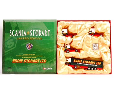 A Corgi made Eddie Stobart series boxed precision 1/50 scale diecast model set CC99155 ' Scania @ Stobart '. Limited Edition.