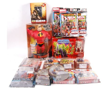 A collection of 15x assorted action figures comprising: Disney Pixar ' Mr Incredibles ' large scale talking action figure, Ma