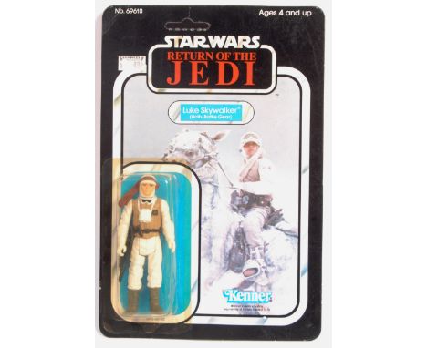 A rare ex-shop stock condition original vintage Kenner made Star Wars MOC carded action figure ' Luke Skywalker ( Hoth Battle
