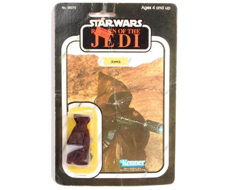 An original vintage Kenner made Star Wars MOC carded action figure ' Jawa '. 65 back Return Of The Jedi card. Figure with clo