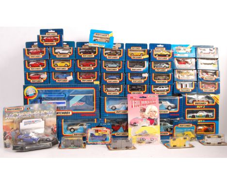 A collection of approx 50x original vintage Matchbox boxed diecast models to include approx 40 smaller examples all in origin