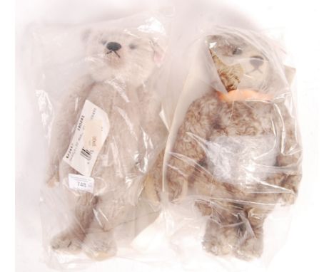 Two contemporary German made Steiff teddy bears - both 30cm tall, and both limited editions. The first being 663000 and the o