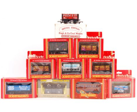 A collection of 10x assorted (mostly Hornby ) 00 gauge model railway rolling stock wagons - many advertising related. All app
