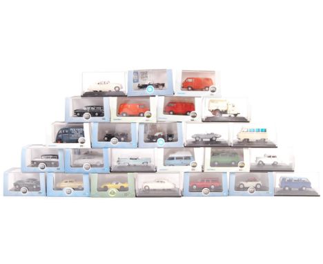 A collection of 25 Oxford Diecast made 1/76 railway scale boxed models to include Oxford Commercials, Louts, Oxford Automobil