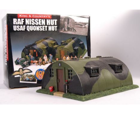 A King &amp; Country made 1:30 scale model Royal Air Force set RAF14 Nissen / Quonset Hut. All boxed and each in displayed co