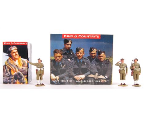 Two King &amp; Country made 1:30 scale model US Air Force sets to include; AF04 Air Force MP (2x figures) and AF10 Pointing M