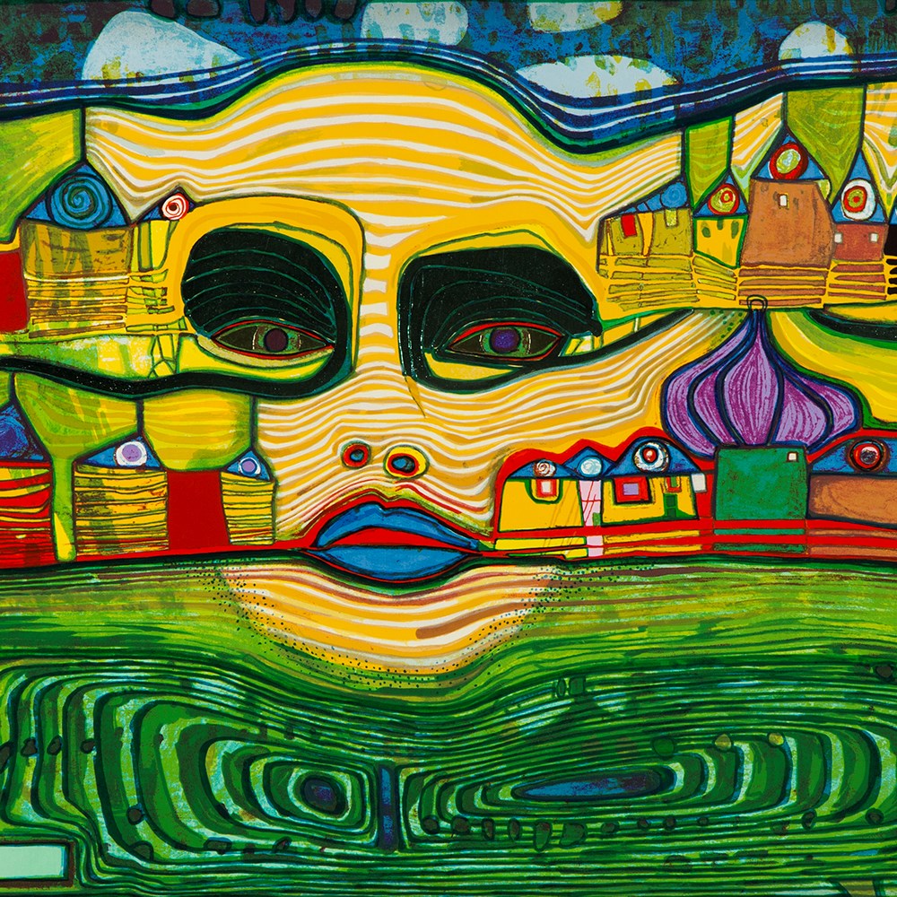 Hundertwasser, Irinaland Over the Balkans, Serigraph, 1971/72Serigraph ...