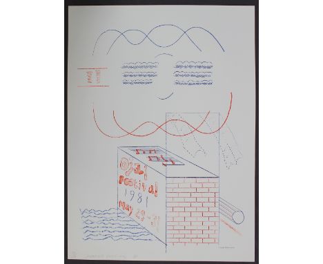 After David Hockney, (Born 1937)"Ojai Festival 1981"A Limited edition Poster, No.36/100Signed and dated '81 in pencil75.5 x 5