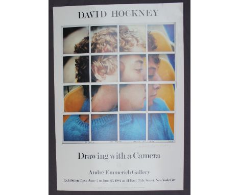 After David Hockney, (Born 1937) "Gregory, Los Angeles, March 31st 1982 A poster for the Drawing with a camera exhibition at 