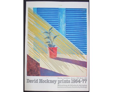 After David Hockney, (Born 1937) "Sun" A poster for a touring Exhibition Signed in pen 97 x 68.5cm