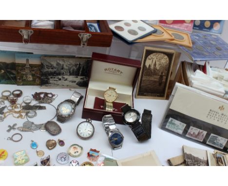 A Gentleman's Casio wristwatch, together with other wristwatches, pendants, dress rings, a silver fob watch, signet rings, ch