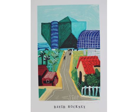 After David Hockney, (Born 1937)"Hancock st, west Hollywood I, 1989"A poster published by Mirage editionsSigned in pen91.5 x 