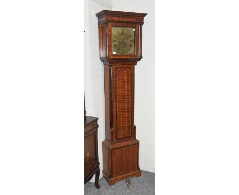 An Oak Thirty Hour Longcase Clock, late 18th century, 12" square brass dial, signed Stephen Simpson, dial with "dummy" windin