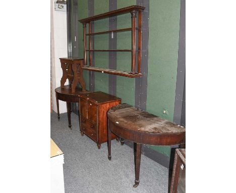 A 19th Century Mahogany Commode (converted), an early 20th century oak ecclesiastical stool, a 19th century mahogany dresser 