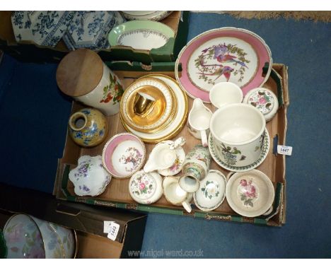A quantity of mixed china to include Portmeirion Botanic Garden miniature chamber pot, plant pot and Portmeirion Strawberry s