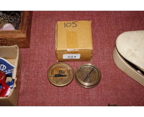 A reproduction Titanic pocket compass