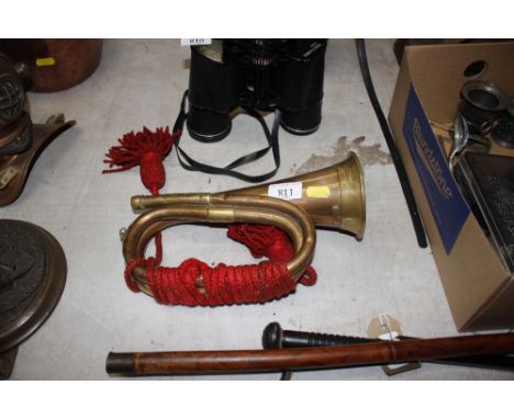A copper and brass bugle