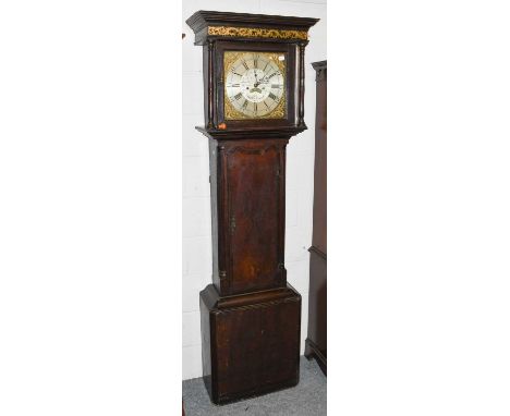 Oak eight day longcase clock circa 1780, 13¼" square brass dial, signed Thomas Collier, Chapel in le FirthCondition report: W