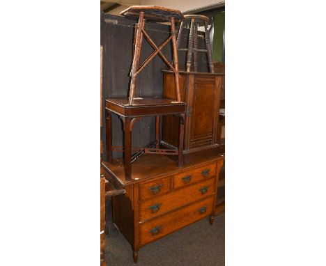 Early 20th century oak three height stacking bookcase, 'The Lebus Bookcase', 88cm by 36cm by 120cm; together with an oak thre