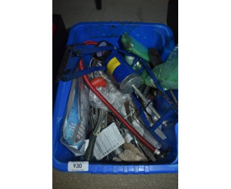 A selection of tools, including foot pump etc.