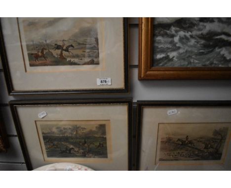 Three vintage framed and glazed prints, of hunting interest.