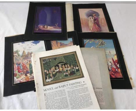 The Times of India Annual 1937 - 7 loose leaf prints with other colour prints from the publication.  