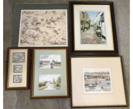 A small collection of coloured scenic prints, mostly framed and glazed. To include Norwich views and Ltd Ed numbered and sign