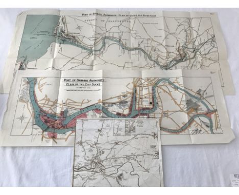 Port of Bristol Authority 1928 landscape style plans of their Bristol networks, 3 items. City docks 1:500 scale, Bristol/Avon