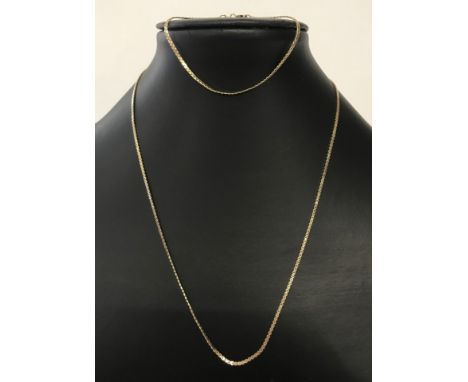A 9ct gold 18" inch chain. Together with a 9ct gold bracelet measuring approx 7" inches. Total weight approx 5.4g