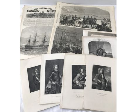 17 Victorian prints of military & naval subjects.  