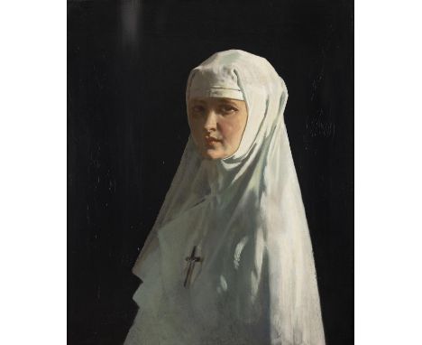 Sir William Orpen RA RHA (1878 - 1931)Portrait of Yvonne Aupicq as a Nun (Sister X)Oil on canvas, 76 x 63.5cm (30 x 25")Signe