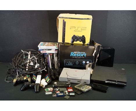 Retro Gaming - Collection of games consoles and accessories to include Playstation 3 (ps3) Slim console with 1 x original con