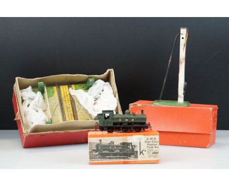 Boxed K Kits OO gauge GWR 57XX Class Pannier Tank kit locomotive (built) plus 2 x boxed Hornby O gauge accessories to include