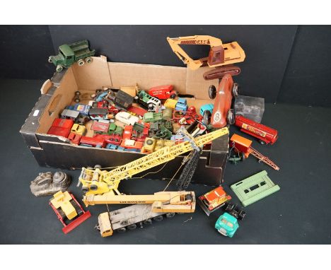 Collection of play worn mid 20th C onwards diecast, plate, metal and plastic models to include Conrad construction, Chad Vall
