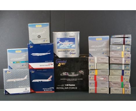 23 Boxed Gemini Jets diecast scale models to include a Gemini Aces 1:72 GARAF4004 Phantom FG.1, 3 x 1:400 Gemini Jets (Airbus