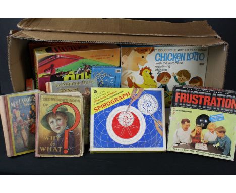 12 Boxed games and toys to include Meccano Super Junior, Chad Valley Escalado, Ideal Chicken Lotto, Pepys Stocks and Shares e