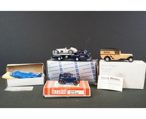 Four boxed diecast models to include Conrad 103401 LE Mercedes Benz 1955 Racing Car Transporter with Car, vg, boxed &amp; bui