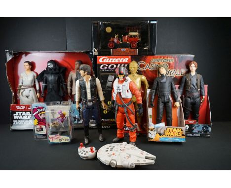 Star Wars - Four carded Jakks Pacific 18" figures to include The Force Awakens 3 Pack, C-3P0, Jyn Erso &amp; Luke Skywalker p