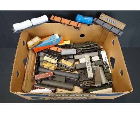 Around 55 OO gauge items of rolling stock to include various kit built examples, Lima, Hornby Dublo, Triang, boxed Pocher etc