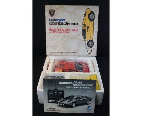 Boxed Wagner's Lamborghini Countach LP400 radio control car with JR radio systems, 1/12 scale, with instructions booklet (box