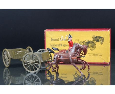 Boxed Britains No 1330 General Service Limbered Waggon diecast model, vg with gd box 