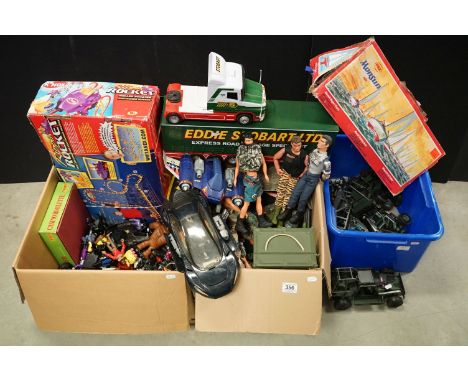 Quantity of diecast &amp; action figures to include Hasbro Action Man (14 x figures, clothing, boots &amp; weapons), 4 x Acti
