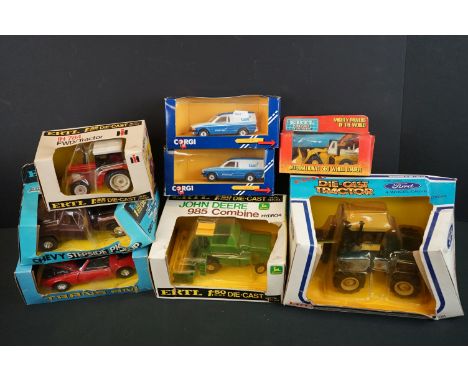 Six boxed ERTL diecast model to include 1:25 Chevy Stepside Pickup, 1:25 Trans Am, 1:32 Ford 4 Wheel Drive Tractor,  1:50 Joh