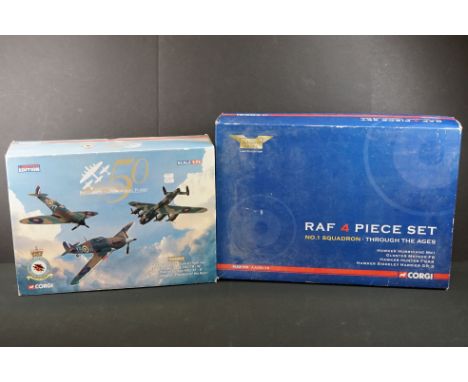 Two Boxed Corgi Aviation Archive 1:72 limited edition diecast model sets with COAs to include AA99170 RAF 4 Piece Set and an 