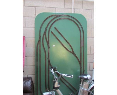 A model train track on board