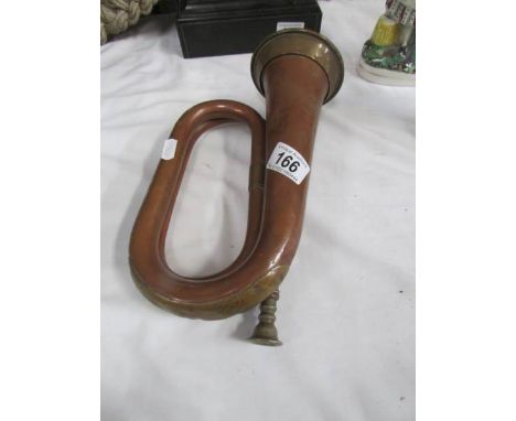 A copper and brass bugle
