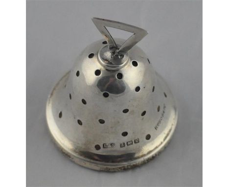 A novelty silver pin cushion fashioned as a bell, by Levi &amp; Salaman, Birmingham 1909, pierced with holes for pins and sta